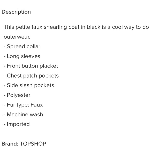 Topshop Petite Shearling Coat - Picture 4 of 4